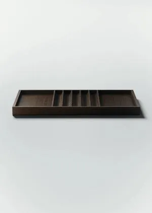 Plateau à cigare en chêne de Bourgogne teinté avec des compartiments 