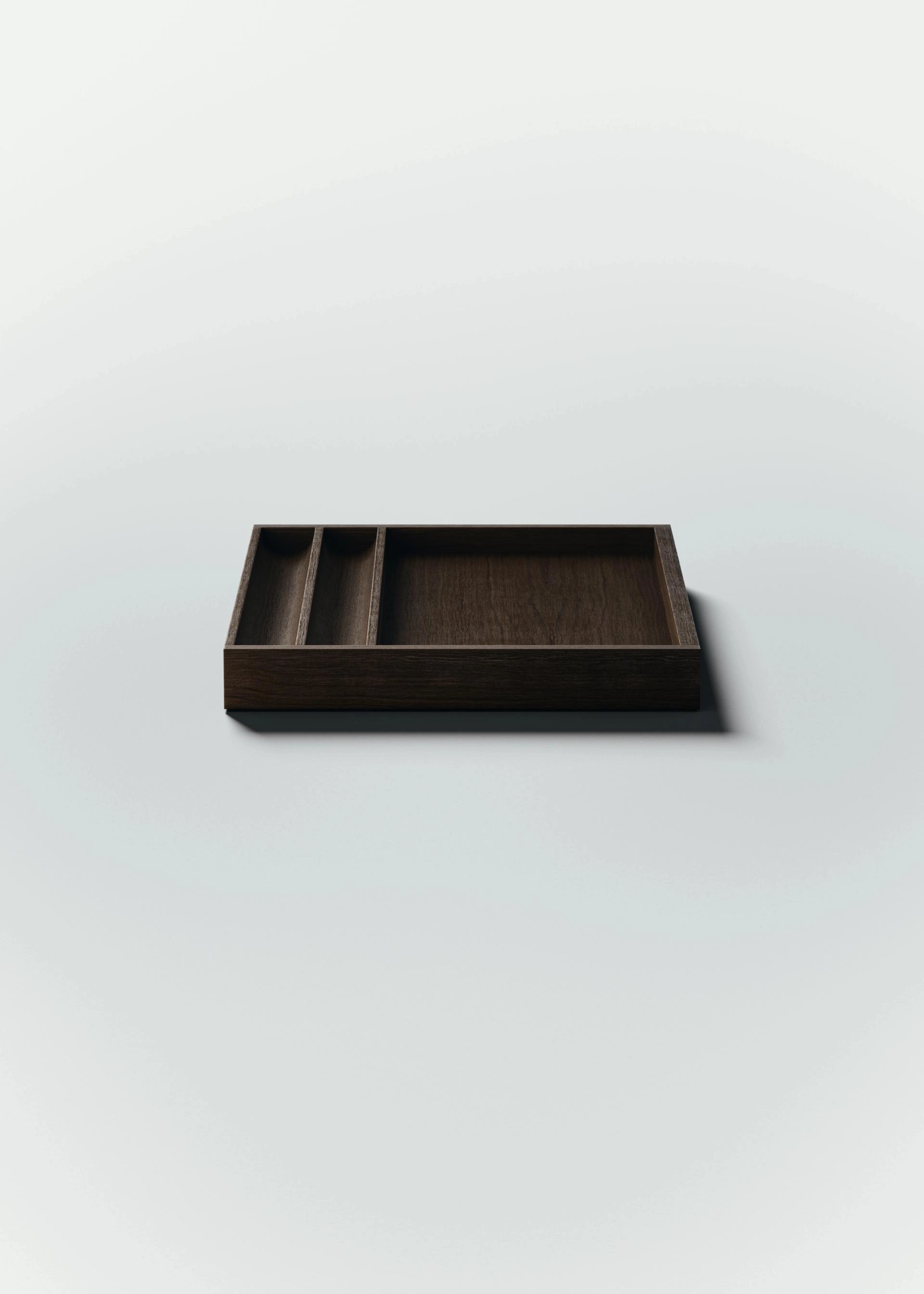 Plateau à cigare en chêne de Bourgogne teinté avec des compartiments 