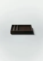 Plateau à cigare en chêne de Bourgogne teinté avec des compartiments 